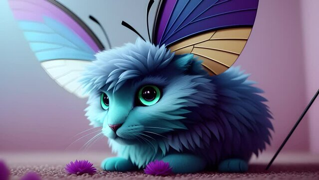 Fantastic creature a mixture of animal and insect, created with the help of artificial intelligence.