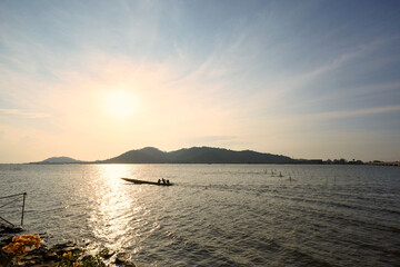 Scenic view of sunset over the sea