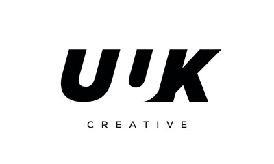 UUK letters negative space logo design. creative typography monogram vector	 - obrazy, fototapety, plakaty