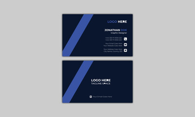 Modern simple and clean business card. double-sided template. corporate horizontal vector illustration.