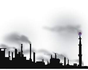 Smoke from factories transparent illustration