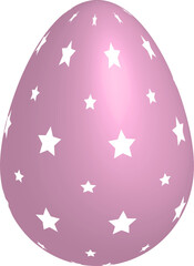 Pink with White Stars Easter Egg