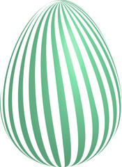 Green and White Stripes Easter Egg