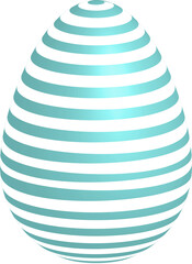 Blue and White Stripes Easter Egg