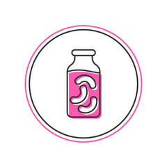 Filled outline Pickled cucumbers in a jar icon isolated on white background. Vector