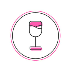 Filled outline Wine glass icon isolated on white background. Wineglass icon. Goblet symbol. Glassware sign. Happy Easter. Vector