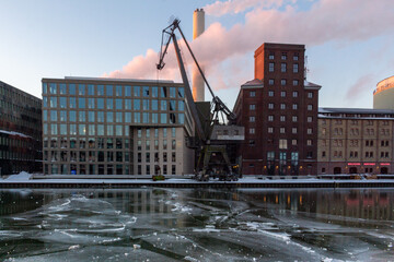 Sonnenaufgang am Münsteraner Hafen im Winter