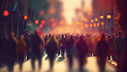 Fototapeta premium People crowds on street.