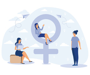 Gender equality concept.  Female and Male gender sign. flat vector modern illustration 