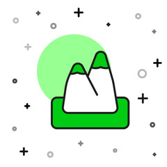Filled outline Mountains icon isolated on white background. Symbol of victory or success concept. Vector