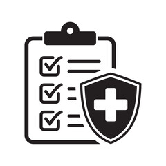Medical insurance icon on white background. Vector illustration.