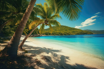 Obraz na płótnie Canvas Escape to Paradise: Sunny Caribbean Beach. Generative Ai