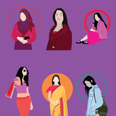 South indian young woman  avatar artwork