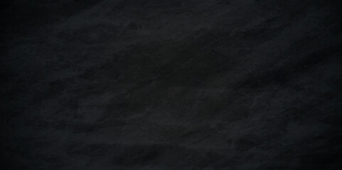 Dark black and stone grungy wall backdrop background. Blank black concrete texture surface background. dark texture chalk board and black board background.	