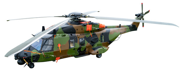 helicoptère de l'armée sur fond transparent - obrazy, fototapety, plakaty