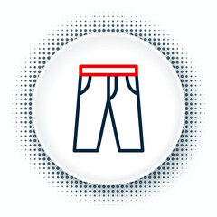 Line Pants icon isolated on white background. Trousers sign. Colorful outline concept. Vector