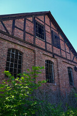 Old facade with broken windows