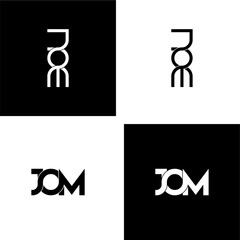 jom typography letter monogram logo design set