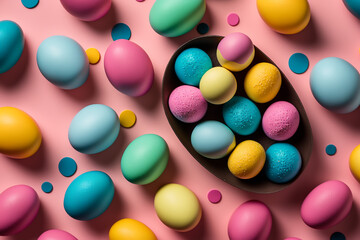 Fototapeta na wymiar eggs for design decoration, multicolored, generative AI