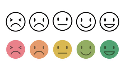 感情を表すフェイスアイコン 線幅可変