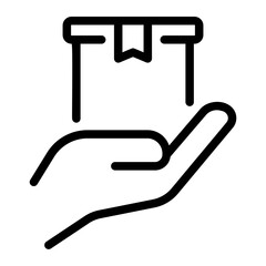 delivery box line icon