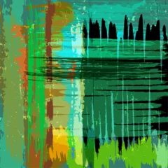 Poster abstract background composition, green texture with paint strokes and splashes, grungy © Kirsten Hinte
