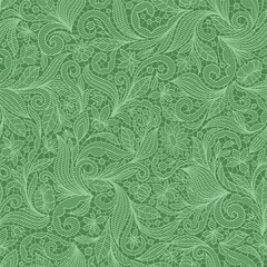 LIGHT GREEN VECTOR SEAMLESS BACKGROUND WITH FLORAL LACE