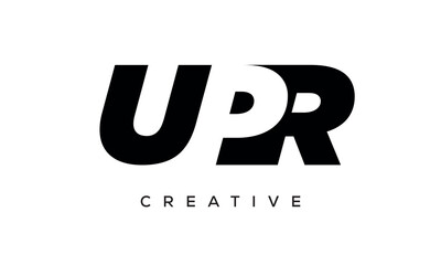 UPR letters negative space logo design. creative typography monogram vector	