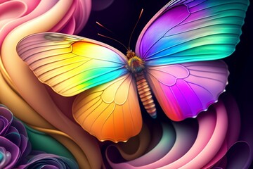 Obraz na płótnie Canvas Rainbow background rich pastel color palette spirals 
