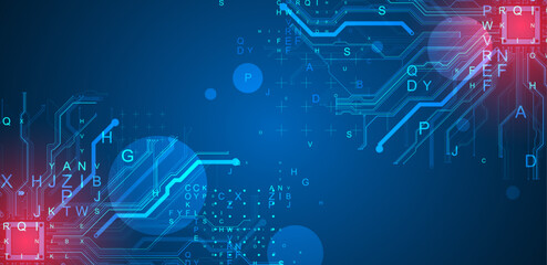 Obraz premium CPU concept. Circuit board. Technology background.