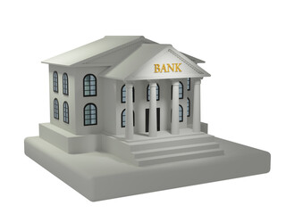 Bank isolated on transparent background. 3D rendering building illustration.