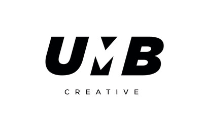 UKB letters negative space logo design. creative typography monogram vector	
