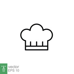 Chef hat line icon. Simple outline style. Toque, chef, cook, table, restaurant concept. Vector illustration isolated on white background. EPS 10.