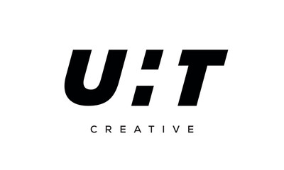 UHT letters negative space logo design. creative typography monogram vector	