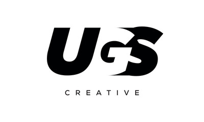 UGS letters negative space logo design. creative typography monogram vector	 - obrazy, fototapety, plakaty