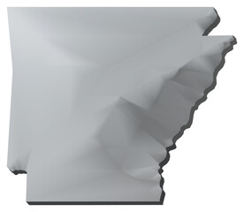 Arkansas state of US map 3D map isolated with transparency