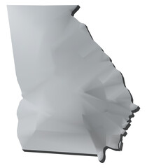 Georgia state of US map 3D map isolated with transparency