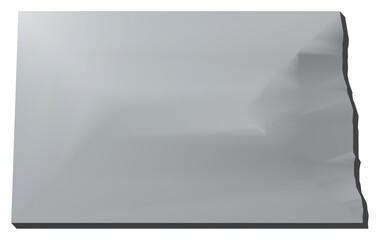 North Dakota state of US map 3D map isolated with transparency