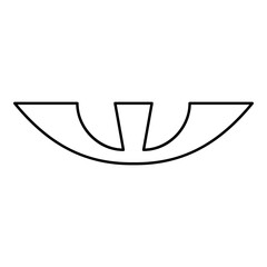 Israeli Shekel currency symbol ILS money ois sign old contour outline line icon black color vector illustration image thin flat style