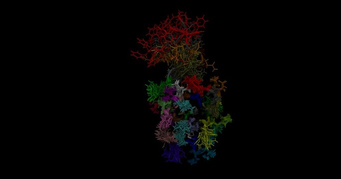 defensin-like peptide from platypus venom, 3D molecule 4K spinning