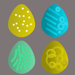 Set Of Colorful Easter Eggs design. Easter design element 