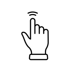 Double Tap Gesture of Computer Mouse. Pointer Finger Black Line Icon. Cursor Hand Linear Pictogram. Touch Click Press Swipe Point Outline Symbol. Editable Stroke. Isolated Vector Illustration