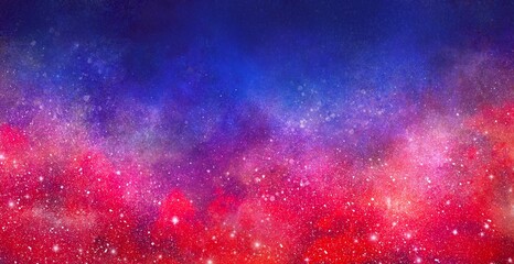 赤と青のグラデーションのアブストラクトな背景, 独立や戦火のコンセプト, 手描きイラストレーション