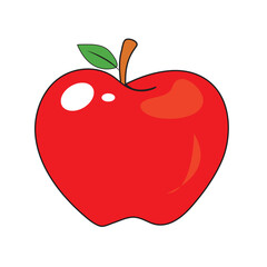 Simple Apple in flat style. Vector illusration