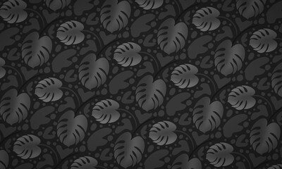 Monstera Leaf seamless repeat pattern background 