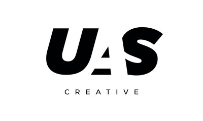 UAS letters negative space logo design. creative typography monogram vector	