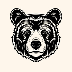 Bear vector for logo or icon, drawing Elegant minimalist style,abstract style Illustration