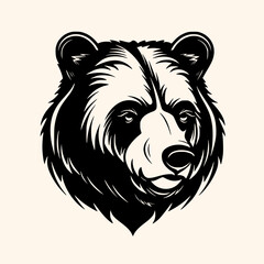 Bear vector for logo or icon, drawing Elegant minimalist style,abstract style Illustration