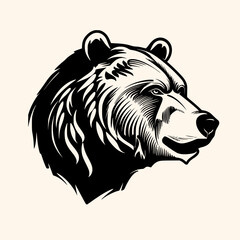 Bear vector for logo or icon, drawing Elegant minimalist style,abstract style Illustration