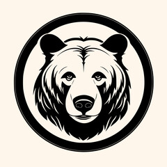 Bear vector for logo or icon, drawing Elegant minimalist style,abstract style Illustration